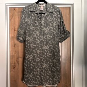 NWT Philosophy Camo pop over Mini Dress Womens S Tencel/Lyocell Bohemian beach